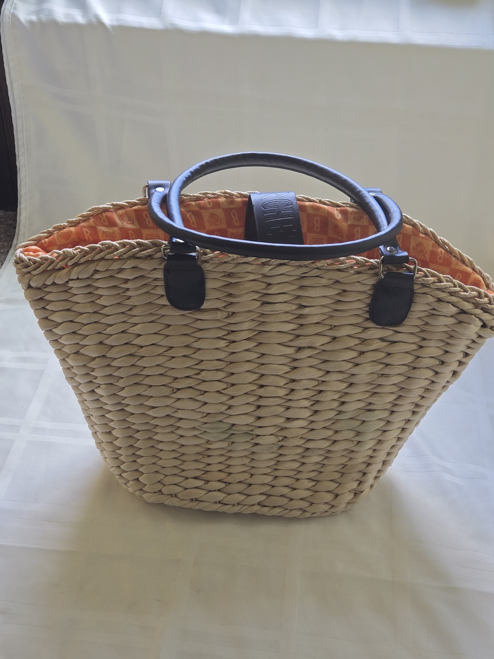 Borghese Vintage Straw Tote Bag